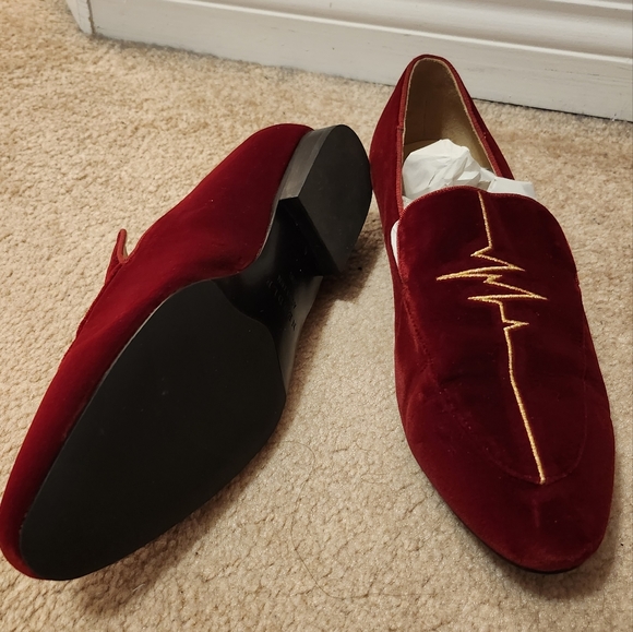 Red velvet loafer - Picture 2 of 4